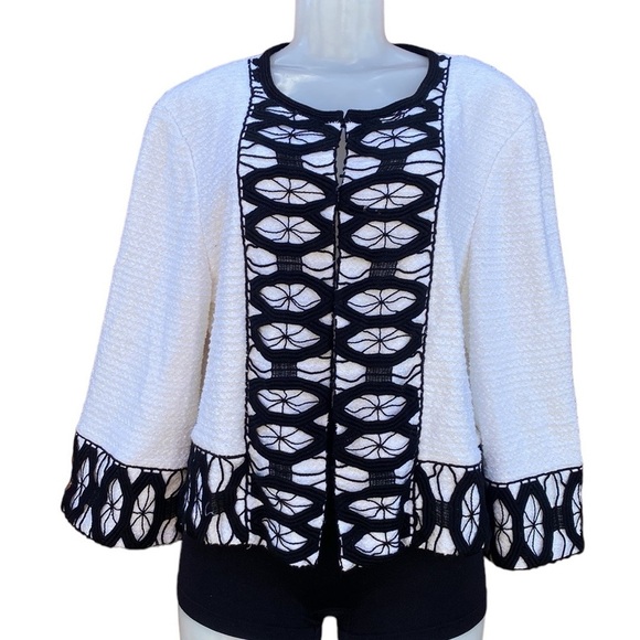 St. John Jackets & Blazers - St. John Black and White Women's Cardigan 16